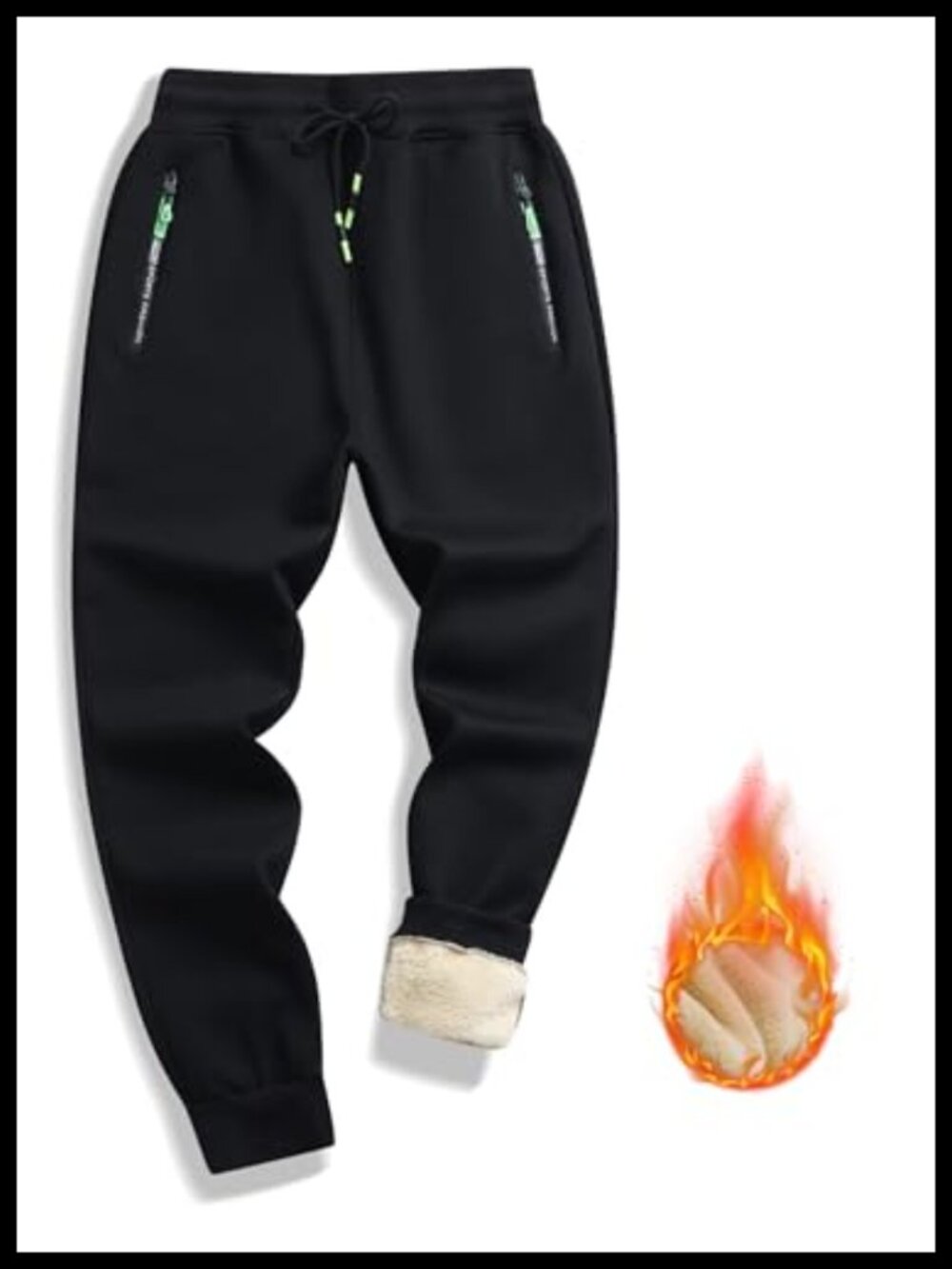 Sherpa Lined Fleece Sweatpants Warm Winter Joggers Thermal Cuffed